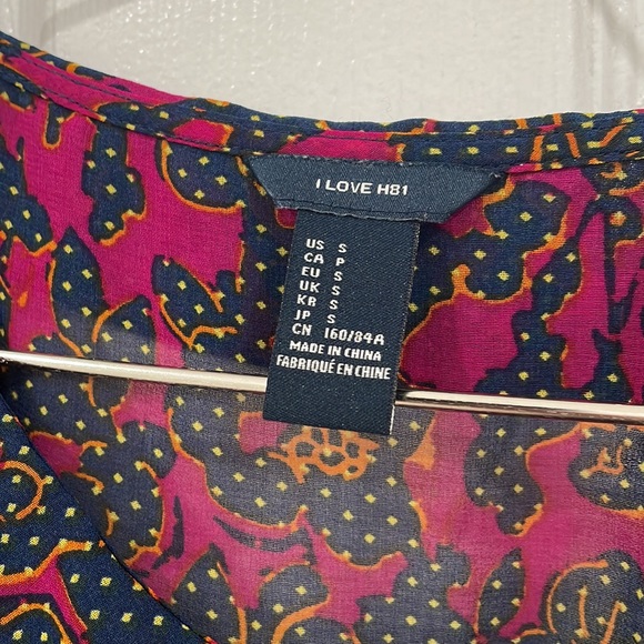 Navy Patterned vintage style dress by I love H81 size Small - Picture 5 of 10